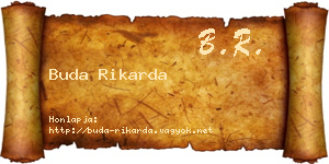Buda Rikarda névjegykártya